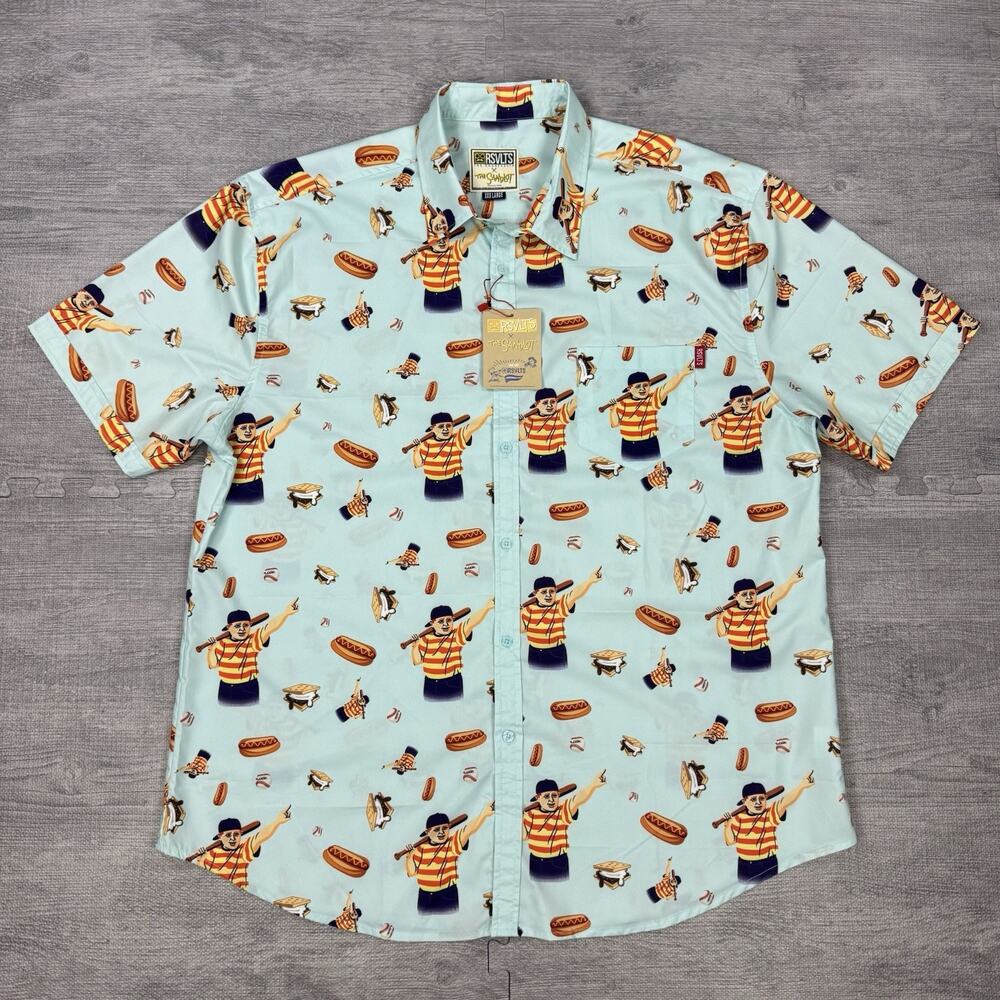 RSVLTS The Sandlot The Great Hambino Shirt Mens 3XL XXXL Short Sleeve Preppy AOP